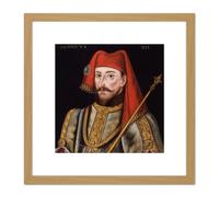 Artery8 Anonymous Portrait King Henry IV England Painting 8X8 Inch Square Wooden Framed Wall Art Print Picture with Mount in Light Oak Artery8 Light Oak