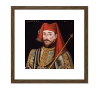 Artery8 Anonymous Portrait King Henry IV England Painting 8X8 Inch Square Wooden Framed Wall Art Print Picture with Mount in Brown Artery8 Brown