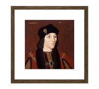 Artery8 Anonymous Portrait King Henry VII England Painting 8X8 Inch Square Wooden Framed Wall Art Print Picture with Mount in Brown Artery8 Brown
