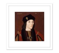 Artery8 Anonymous Portrait King Henry VII England Painting 8X8 Inch Square Wooden Framed Wall Art Print Picture with Mount in White Artery8 White