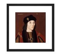 Artery8 Anonymous Portrait King Henry VII England Painting 8X8 Inch Square Wooden Framed Wall Art Print Picture with Mount in Black Artery8 Black