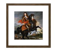 Artery8 Anonymous Portrait King William III England Painting 8X8 Inch Square Wooden Framed Wall Art Print Picture with Mount in Brown Artery8 Brown