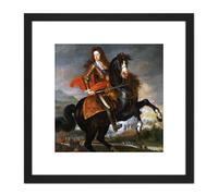 Artery8 Anonymous Portrait King William III England Painting 8X8 Inch Square Wooden Framed Wall Art Print Picture with Mount in Black Artery8 Black