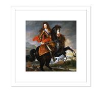 Artery8 Anonymous Portrait King William III England Painting 8X8 Inch Square Wooden Framed Wall Art Print Picture with Mount in White Artery8 White