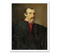 Artery8 Anonymous Portrait Of A Man Vintage Painting Art Print Framed Poster Wall Decor 12x16 inch