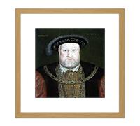 Artery8 Anonymous Portrait Old King Henry VIII England Painting 8X8 Inch Square Wooden Framed Wall Art Print Picture with Mount