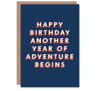 Artery8 Another Year Of Adventure Begins Modern Bold For Him Birthday Card