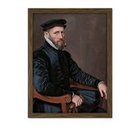 Artery8 Anthonis Mor Portraits Sir Thomas Gresham Painting Artwork Framed Wall Art Print 18X24 Inch