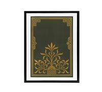 Artery8 Antique Art Deco Botanical Pattern Audsley Framed Canvas Wall Art in Green | Size: W18" x H24" Artery8 Green W18" x H24"
