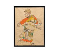 Artery8 Anton Peschka Jr Portrait of a Child Schiele Framed Canvas Wall Art in Beige | Size: W24" x H32" Artery8 Beige W24" x H32"
