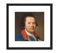 Artery8 Anton Raphael Mengs George 3rd Earl Cowper 8X8 Inch Square Wooden Framed Wall Art Print Picture with Mount in Black Artery8 Black