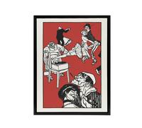Artery8 Apachentanze Gramophone Dancers Moriz Jung Framed Canvas Wall Art in Red | Size: W18" x H24" Artery8 Red W18" x H24"