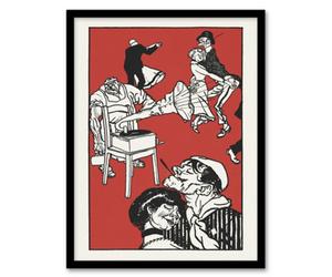 Artery8 Apachentanze Gramophone Dancers Moriz Jung Framed Wall Art Print 12X16"