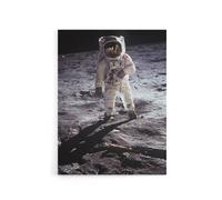 Artery8 Apollo 11 Moon Landing Astronaut Buzz Aldrin Canvas Wall Art Print in Grey | Size: W12" x H16" Artery8 Grey W12" x H16"