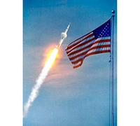 Artery8 Apollo 11 Spaceship NASA American Flag Unframed Wall Art Print Poster Home Decor Premium