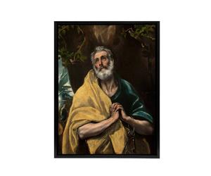 Artery8 Apostle Guilt Saint Peter in Tears El Greco Black Framed Canvas Art | Size: W18" x H24" Artery8 Multicolor W18" x H24"