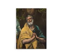 Artery8 Apostle Guilt Saint Peter in Tears El Greco Canvas Wall Art | Size: W12" x H16" Artery8 Multicolor W12" x H16"
