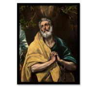 Artery8 Apostle Guilt Saint Peter in Tears El Greco Framed Wall Art Print | Size: A3 Artery8 Multicolor A3