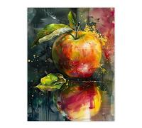 Apple Still Life Modern Artwork Fruit Mirror Wall Art Print Artery8 Green W24 inch x H32 inch