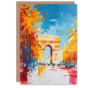 Artery8 Arc De Triomphe Paris Champs Elysees Abstract Greeting Birthday Card Him Her All Blank