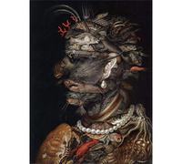 Artery8 Arcimboldo Water Fish Animals Sea Portrait Surreal Painting Premium Wall Art Canvas Print 18X24 Inch