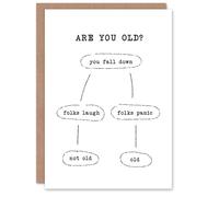 Artery8 Are You Old Fall Down Reaction Flow Chart Funny Birthday Card