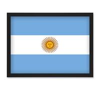 Artery8 Argentina National Flag Patriotic Vexillology World Flags Country Region Poster Artwork Framed Wall Art Print A4