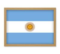 Artery8 Argentina National Flag Patriotic Vexillology World Flags Country Region Poster Artwork Framed Wall Art Print A4