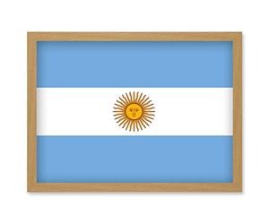 Artery8 Argentina National Flag Patriotic Vexillology World Flags Country Region Poster Artwork Framed Wall Art Print A4