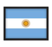 Artery8 Argentina National Flag Patriotic Vexillology World Flags Country Region Poster Artwork Framed Wall Art Print A4