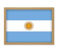 Artery8 Argentina National Flag Patriotic Vexillology World Flags Country Region Poster Artwork Framed Wall Art Print A4
