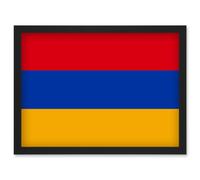 Artery8 Armenia National Flag Vexillology World Flags Country Region Poster Artwork Framed Wall Art Print A4 in Black Artery8 Black
