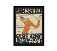 Artery8 Arnot 1915 Exhibition Poster Ad Framed Canvas Wall Art Print Schiele in Orange | Size: W12" x H16" Artery8 Orange W12" x H16"