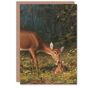 Artery8 Arthur Fitzwilliam Tait Art Card Maternal Love Doe and Fawn
