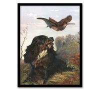 Artery8 Arthur Fitzwilliam Tait Framed Wall Art Cocker Spaniel Dog & Woodcock | Size: A4 Artery8 Multicolor A4