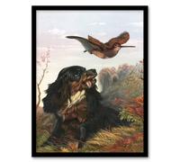 Artery8 Arthur Fitzwilliam Tait Framed Wall Art Cocker Spaniel Dog & Woodcock | Size: A4 Artery8 Multicolor A4