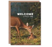 Artery8 Arthur Fitzwilliam Tait Personalised New Baby Card Maternal Love Doe and Fawn