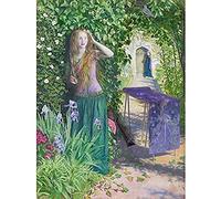 Artery8 Arthur Hughes Fair Rosamund Garden Painting Unframed Wall Art Print Poster Home Decor Premium