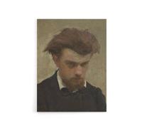 Artery8 Artist Self Portrait Painting Latour Canvas Wall Art Print in Brown | Size: W24" x H32" Artery8 Brown W24" x H32"