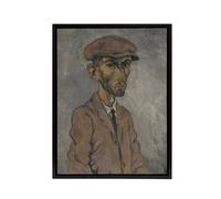 Artery8 Artists Self Portrait Arnold Weisz Kubincan Black Framed Canvas Art in Grey | Size: W24" x H32" Artery8 Grey W24" x H32"