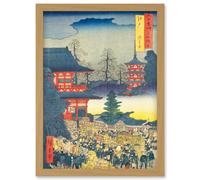 Artery8 Asakusa Fair Edo Province Utagawa Hiroshige Japanese Woodblock Artwork Framed Wall Art Print A4