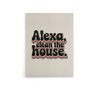 Artery8 Assistant Clean The House Funky Retro Typography Canvas Wall Art Print in Beige | Size: W12" x H16" Artery8 Beige W12" x H16"