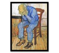 Artery8 At Eternity's Gate Sorrowing Old Man Framed Wall Art Print A4 Artwork By Van Gogh : Emotive Figure Artwork Ideal For Lounge Or Hallway Expressing Sorrow Reflection And Human Spirit