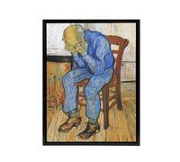Artery8 At Eternity's Gate Sorrowing Old Man Van Gogh Framed Canvas Wall Art in Brown | Size: W24" x H32" Artery8 Brown W24" x H32"