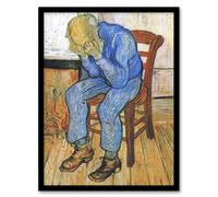 Artery8 At Eternity's Gate Sorrowing Old Man Van Gogh Framed Wall Art Print in Brown | Size: A4 Artery8 Brown A4