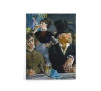 Artery8 At the Cafe Paris Nightlife Scene Canvas Wall Art Print 18X24 Artwork By Manet : Parisian Night Scene Artwork Perfect For Dining Or Lounge Adding Atmosphere And Sophistication