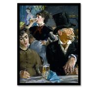 Artery8 At the Cafe Paris Nightlife Scene Wall Art Print Framed Poster 12x16 inch Artwork By Manet : Parisian Night Scene Artwork Perfect For Dining Or Lounge Adding Atmosphere And Sophistication