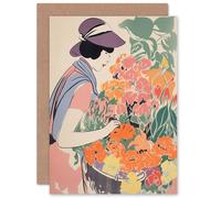 Artery8 At the Flower Stall Watercolour Spring Bouquet Pastel Wife Her Mum Sister Daughter Mom Gran Nan Birthday Thank You Congrats Blank Art Greeting Card