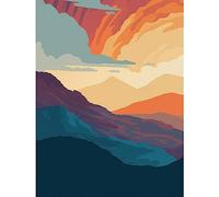 Artery8 Atmospheric Sunset Sky Serene Mountain Landscape Large Wall Art Poster Print Thick Paper 18X24 Inch