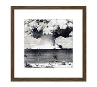 Artery8 Atomic Bomb Test Operation Crossroads Photograph 8X8 Inch Square Wooden Framed Wall Art Print Picture with Mount in Brown Artery8 Brown